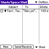 Mark/Space Mail - главное меню